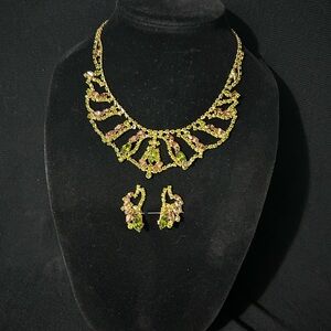 1960s Signed Amsel Rhinestone Bib Chocker Necklace Saw After By Collectors